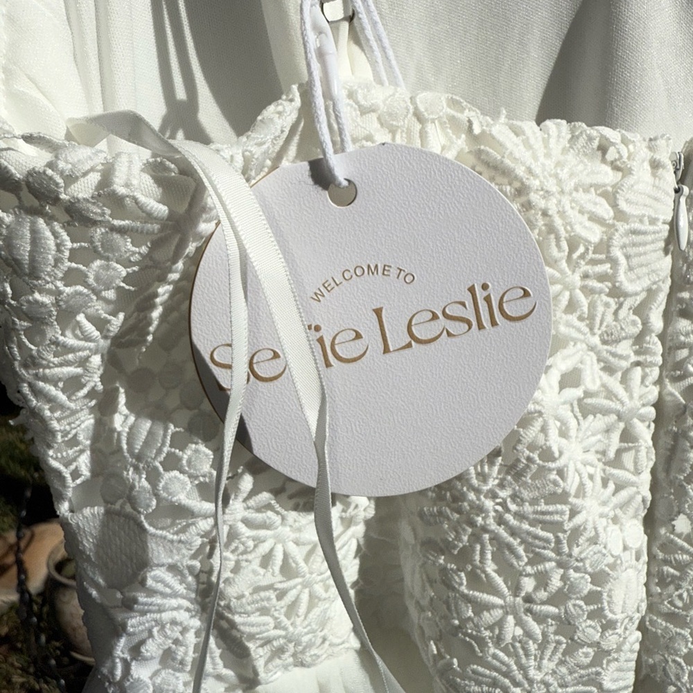 Selfie Leslie White Lace and Tulle Dress - Picture 7 of 11